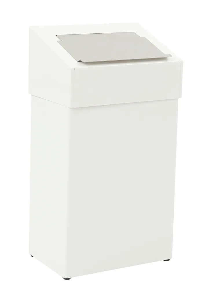 Abfallbehälter mit hygienischem Oberteil, 18 Liter - Weiß